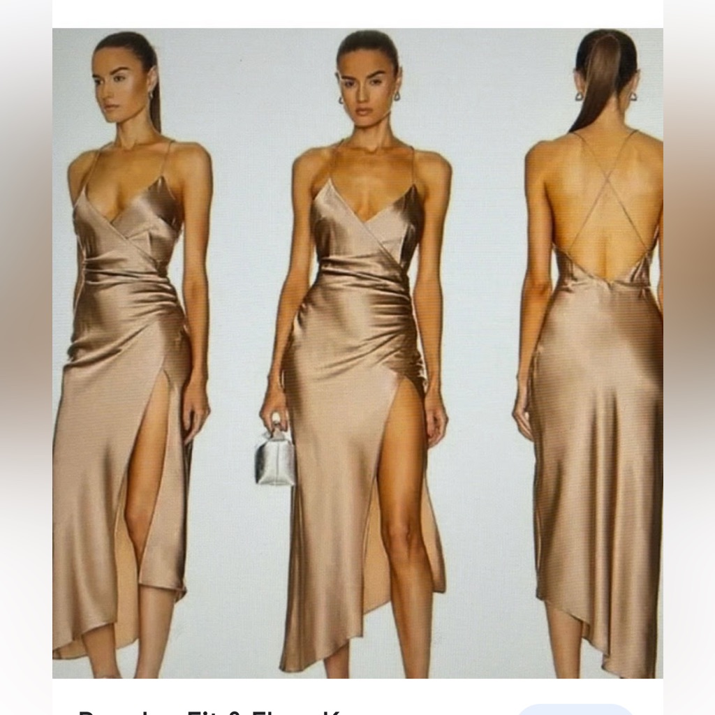 Fame And Partners Dress- Dark Tan With Strap Tie In Back